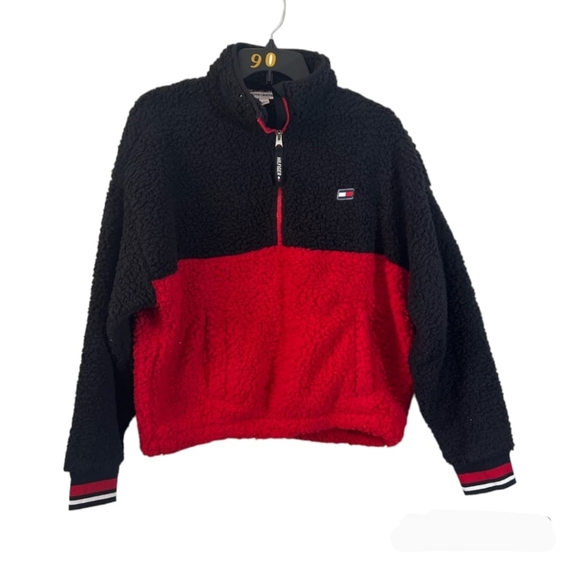 Tommy Hilfiger Sport Women's L Faux Sherpa Half Zip Pullover Athletic Jacket NWT - Picture 5 of 11